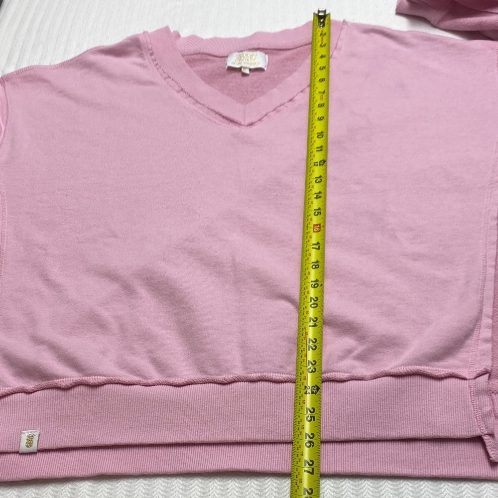Simply Southern Sweatshirt Pale Pink Slouchy V-Neck Cotton Lounge Extra Large - Picture 10 of 10